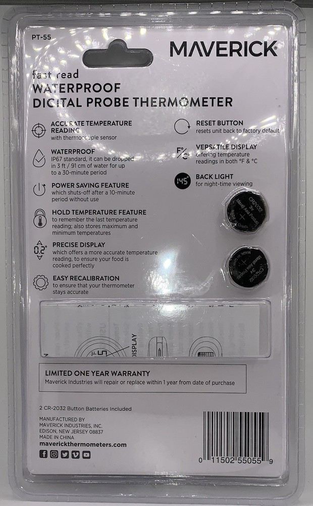 Maverick PT-55 Fast Read Waterproof Digital Probe Thermometer