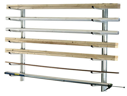 Wall Mount Storage Rack Galvanize Steel Long Tools Lumber Pipe Holder Organizer