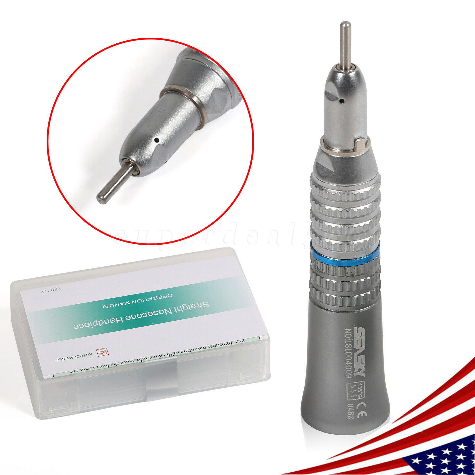 NSK Style Dental Slow Low Speed Handpiece Straight Contra Angle Air Motor 2/4 sa