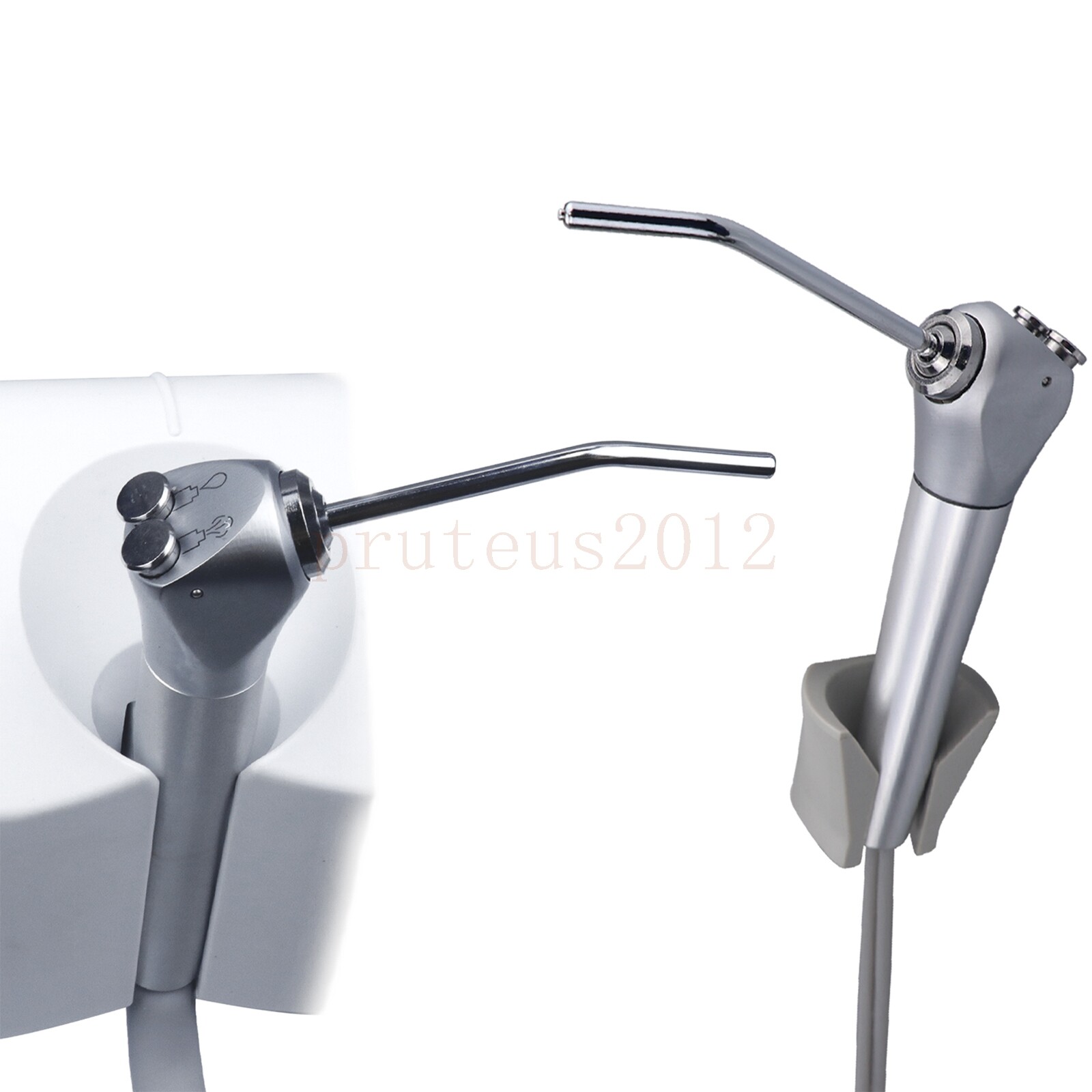 Dental 3 Way Air Water Syringe Triple Spray Handpiece with 2 Nozzles Tips Tubes