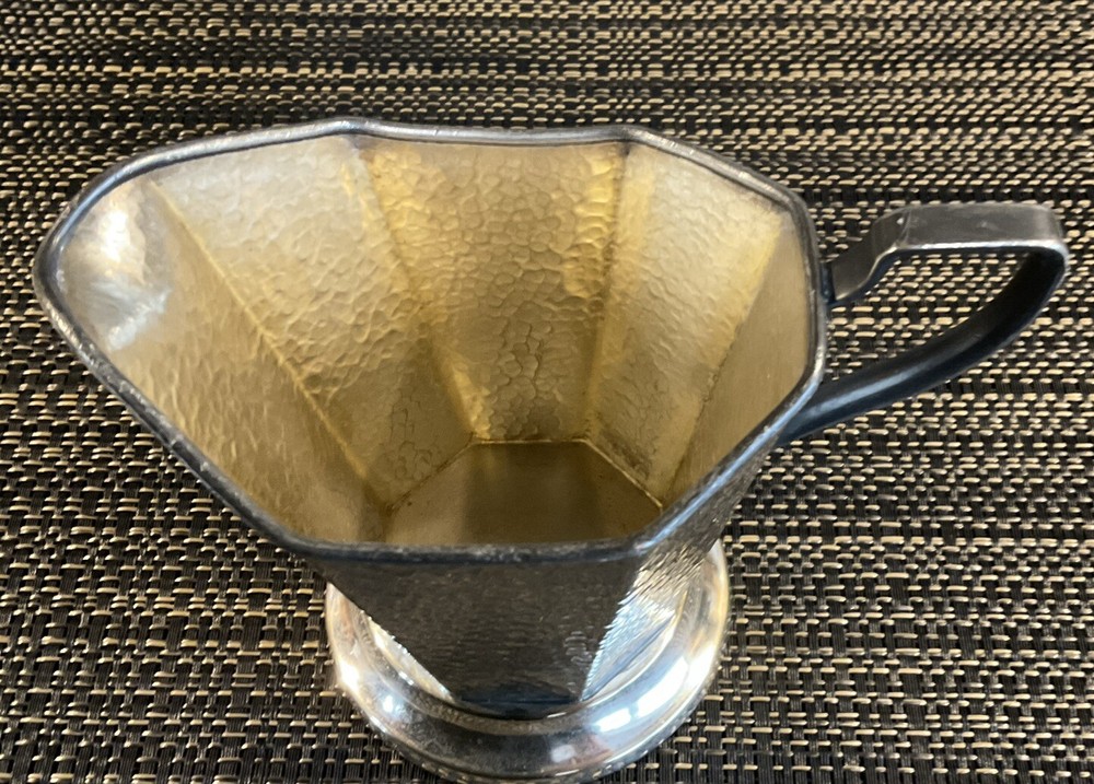Silvercraft E.P.N.S Cream/Syrup Pitcher Colonial Rustic Hammered 4in.