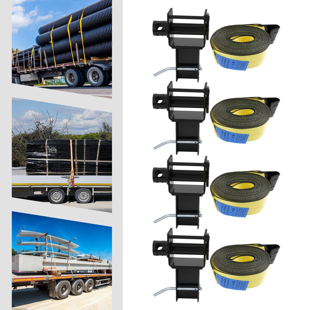 4PCS Heavy-Duty Trailer Winch Set - 5400 LBS Load Capacity, Adjustable Design