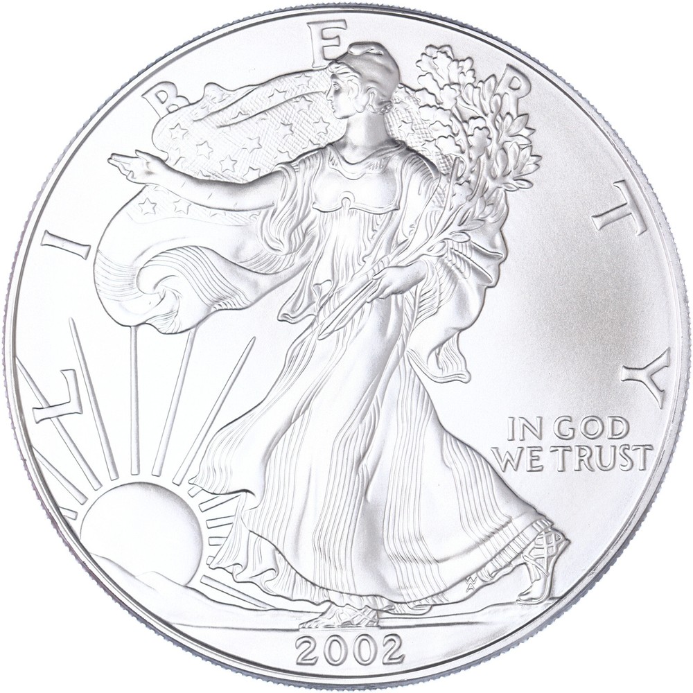 2002 American Silver Eagle 1 Oz Gem Brilliant Uncirculated Coin