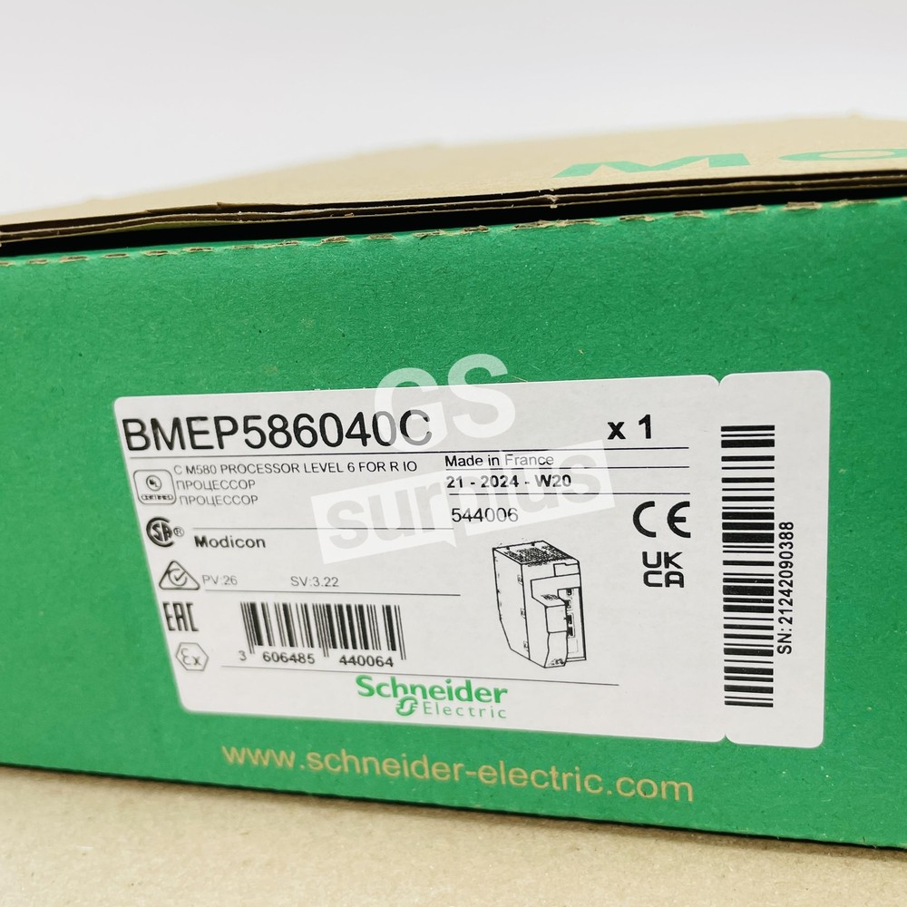 SCHNEIDER ELECTRIC BMEP586040C Modicon M580 Processor Level 6 (New Surplus)