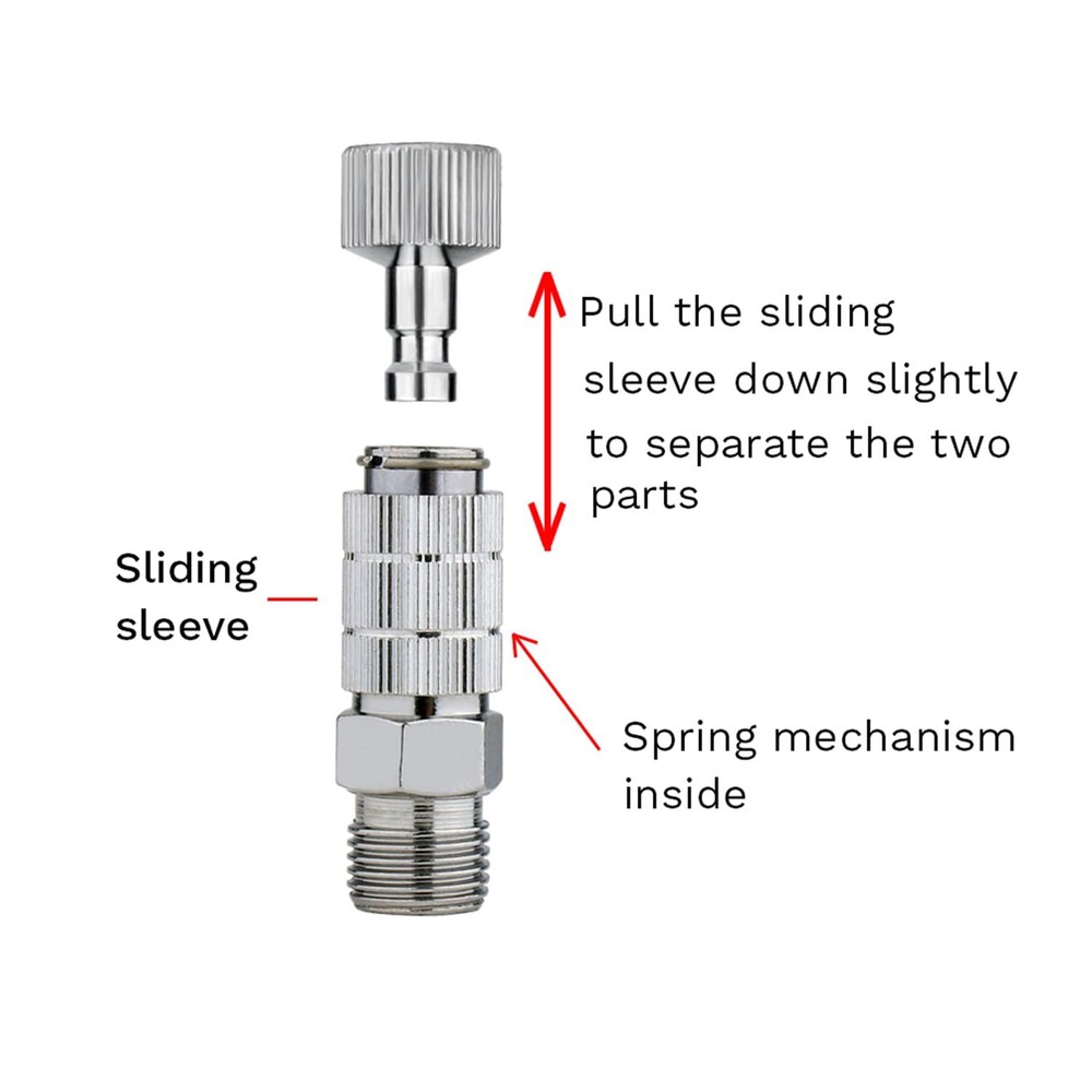 5 Pcs Airbrush Quick Disconnect Coupler Release Fitting Adapter Kit 1/8 Inch