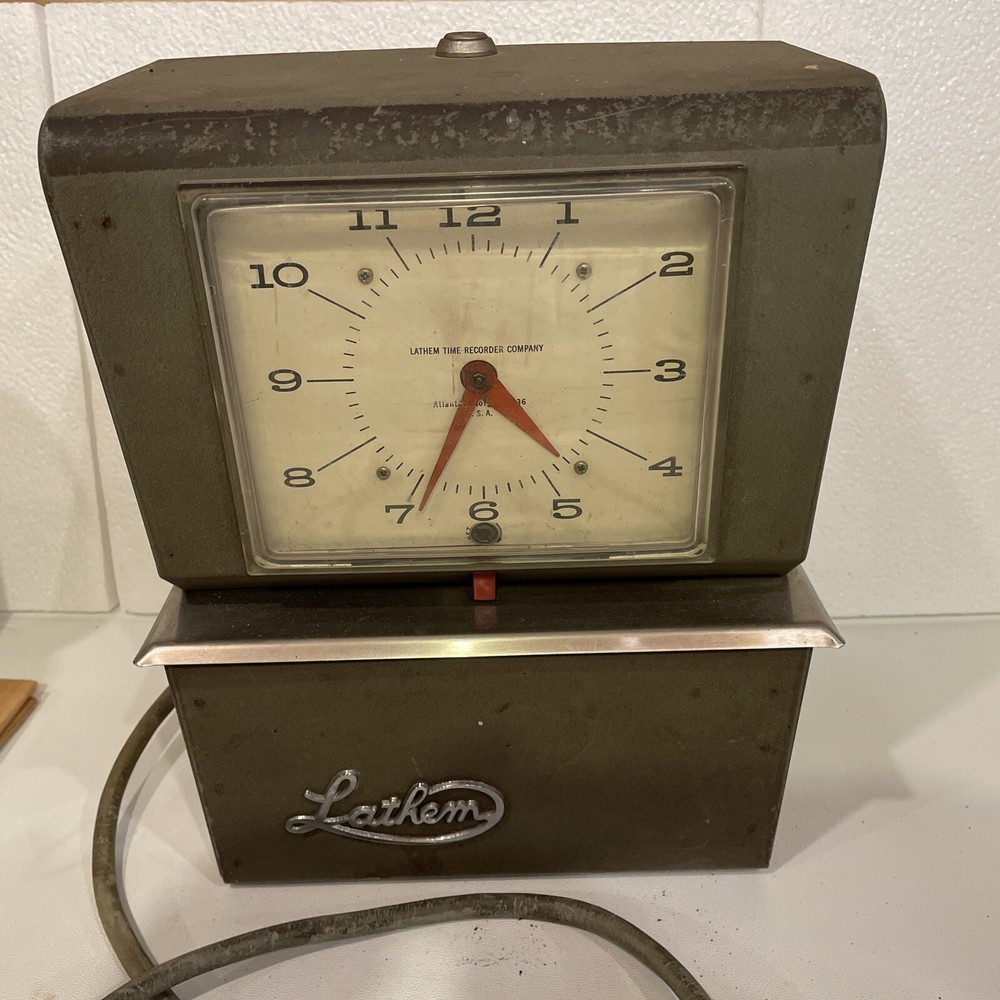 Vintage LATHEM Time Clock Recorder Punch - no key