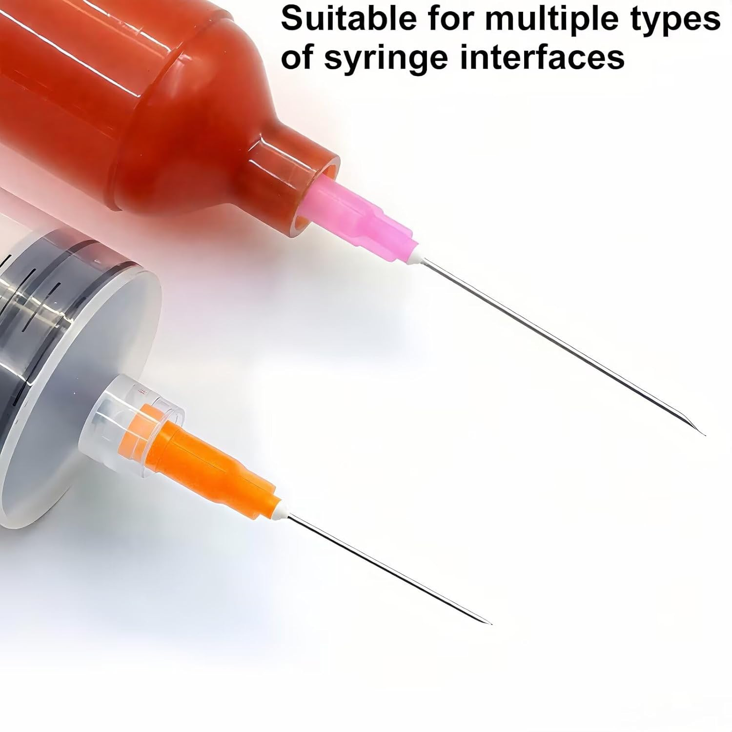 100 Pcs 25 Gauge 5/8-Inch(16Mm) Needle Luer Lock Lab Accessories, with Cap, Indi