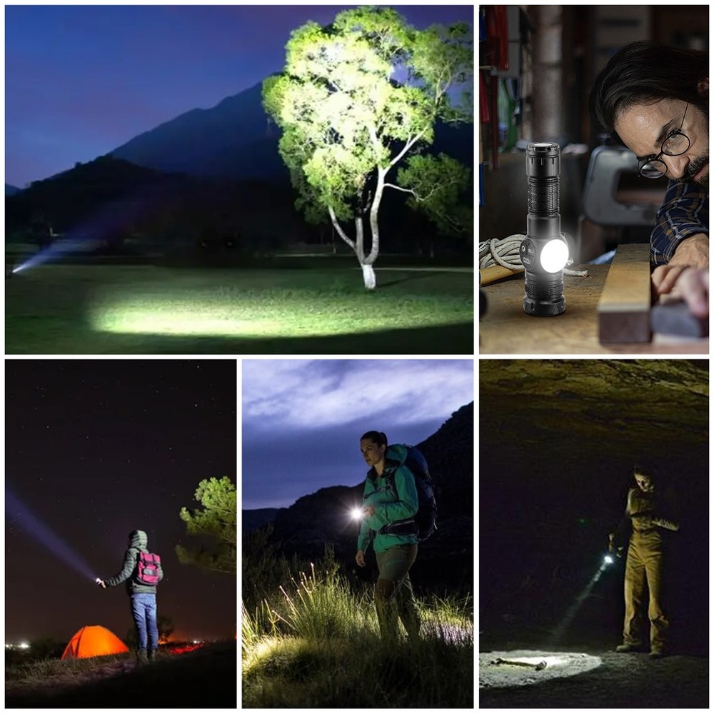 2x Super Bright LED Flashlight Rechargeable Magnetic Flashlights LED Work Lights