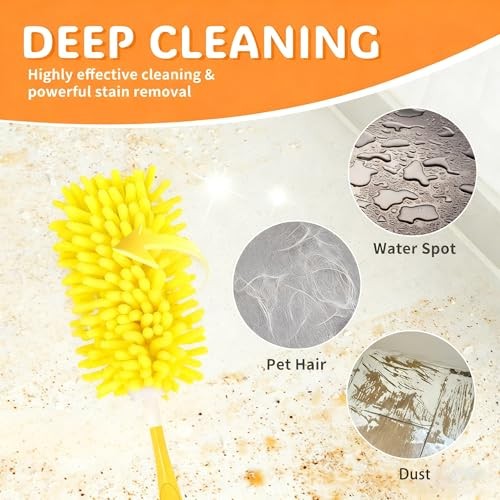 Reusable Duster Refill Compatible with Swiffer, Washable 360 4 Pack (Yellow)