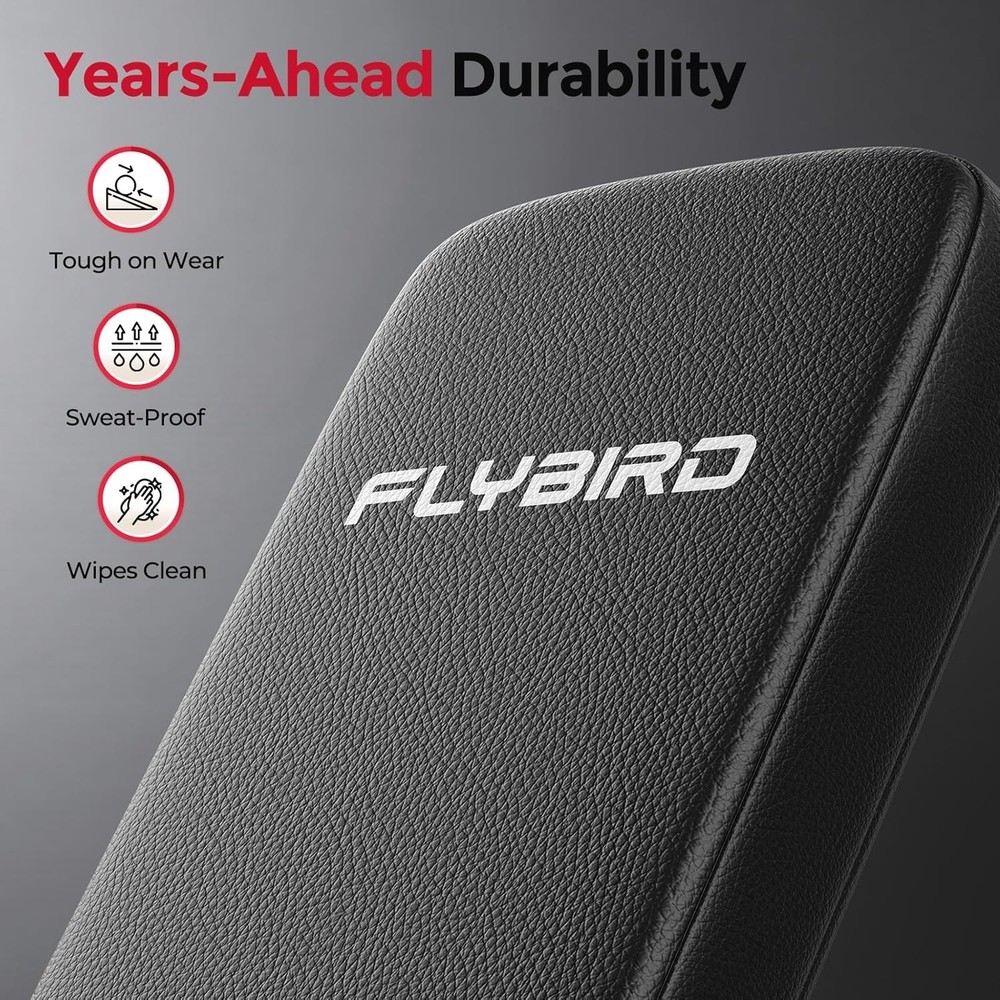 Adjustable Workout Bench with Extended Backrest, 800lbs