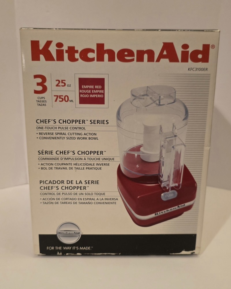 KitchenAid Food Processor Chef's Chopper Series 3 Cup Red *Test & Working*