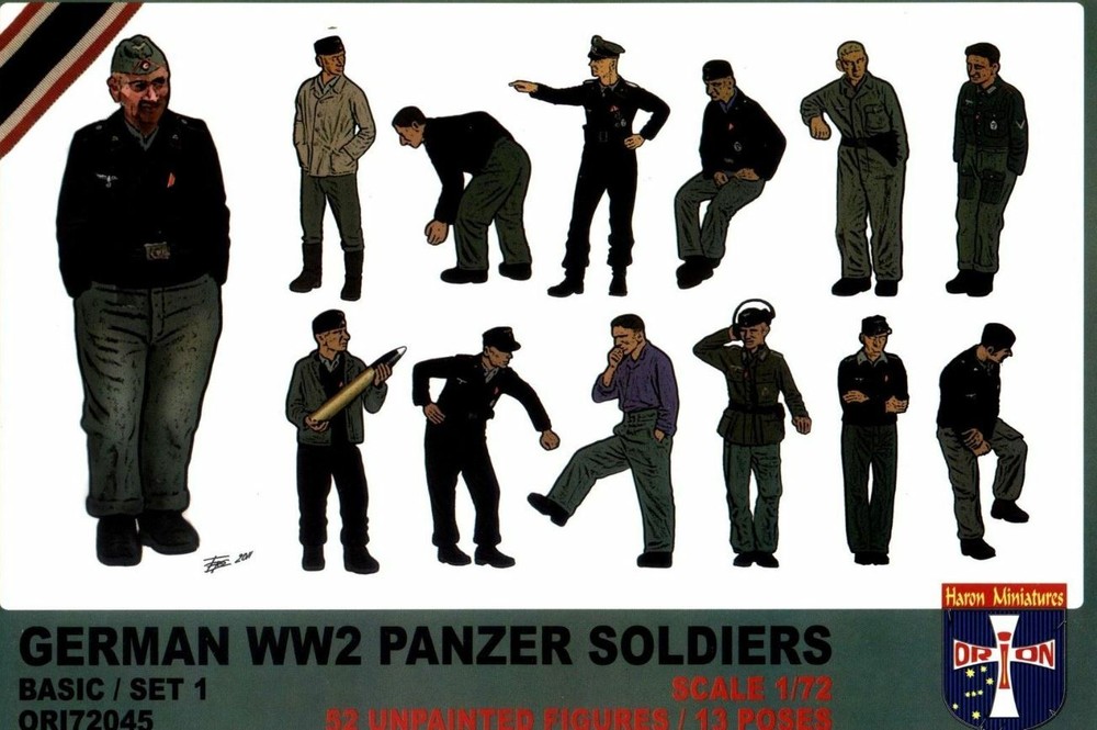 Orion 72045 - 1/72 - WWII German Panzer Soldiers Basic Set 1 Plastic Model Kit