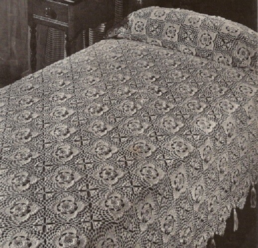 Vintage Irish Crochet Bedspread Motif #7 Crochet PATTERN ONLY