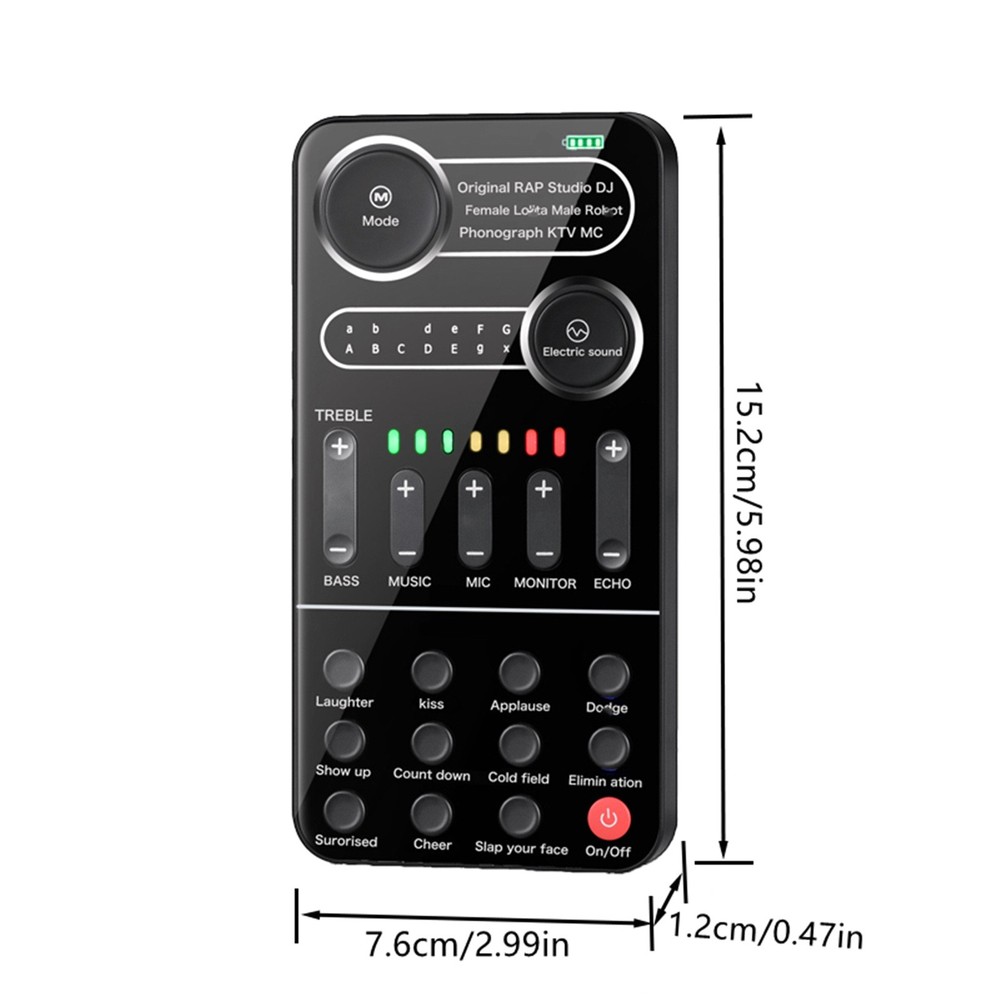 For Microphone Sound Card Portable Mixer with Evading Function 13 Sound Modes
