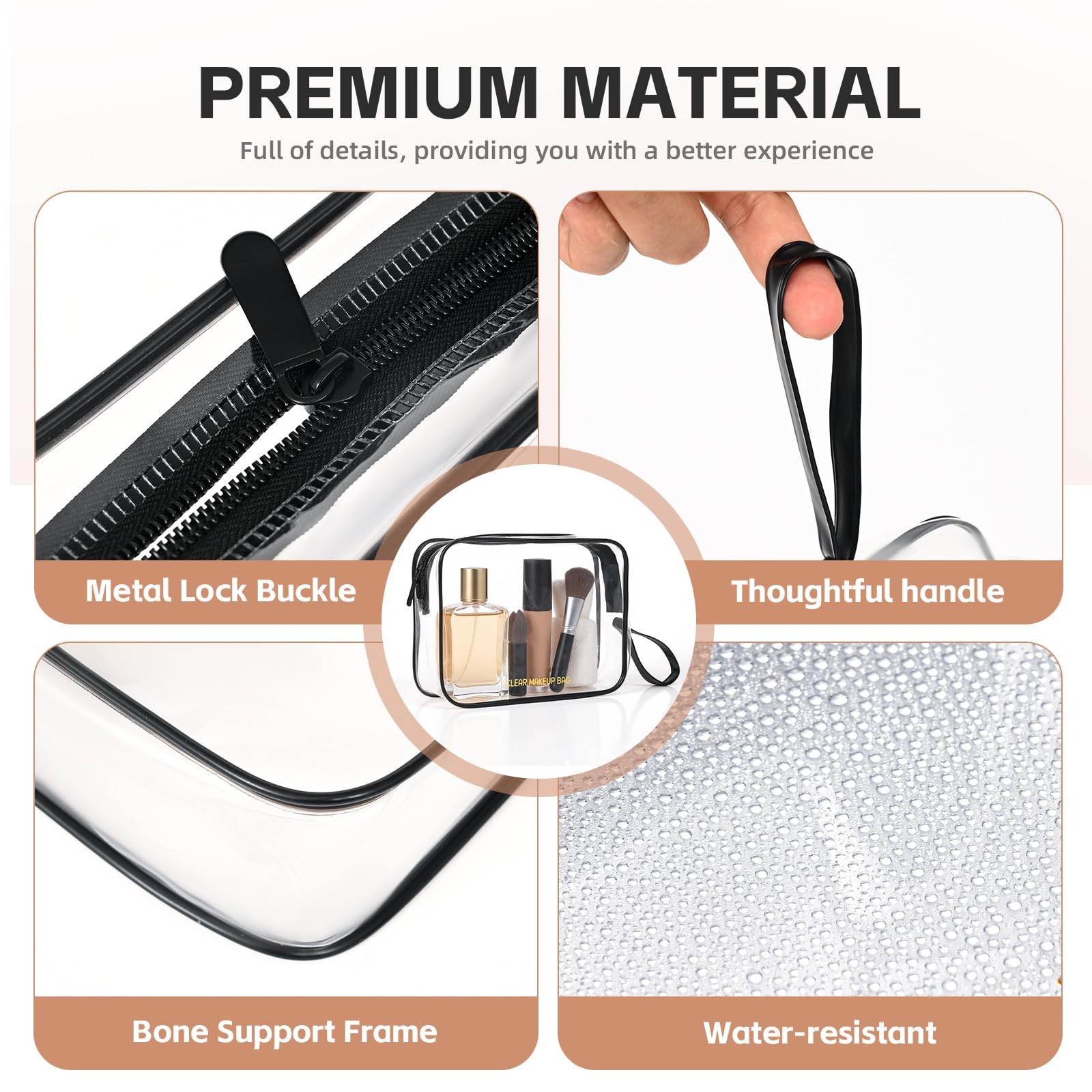 Icramsy Clear Makeup Bag,2 Pack TSA Approved Toiletry Bag Travel Toiletry Bag