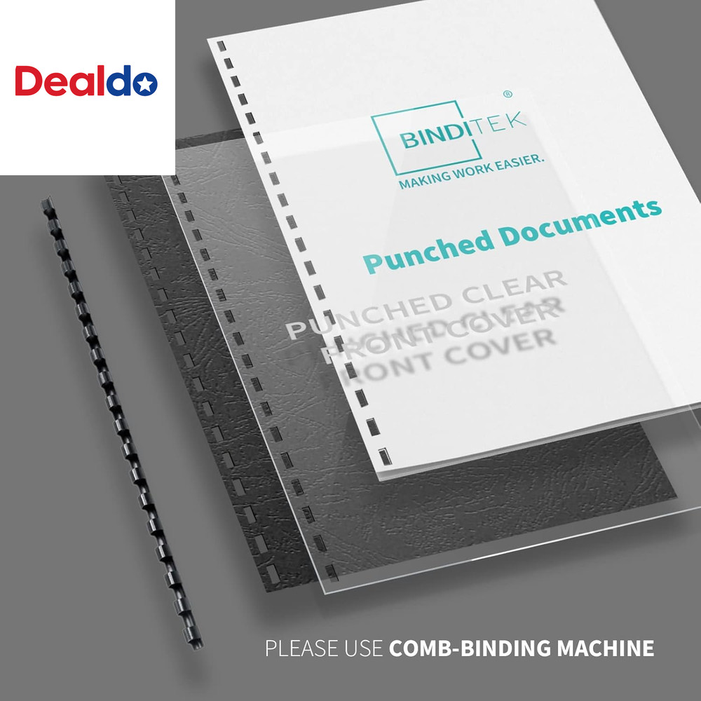 100 Pack Plastic Binding Comb Spines, 1/2 Inch Diameter, 90 Sheet Capacity, for
