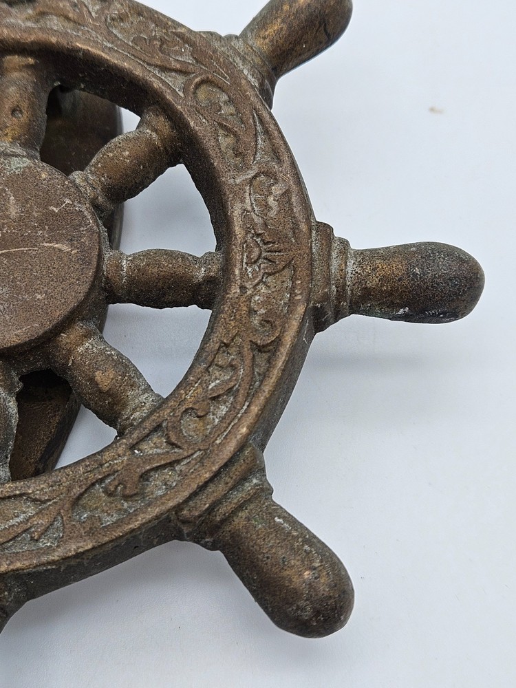 Vintage Ship Wheel brass Door Knocker
