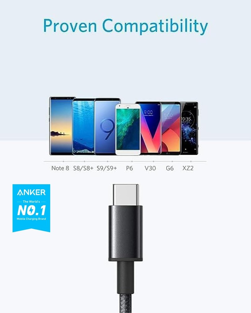 Anker Cable [2 Pack 10ft], USB A to C for iPhone 17 10ft, Black