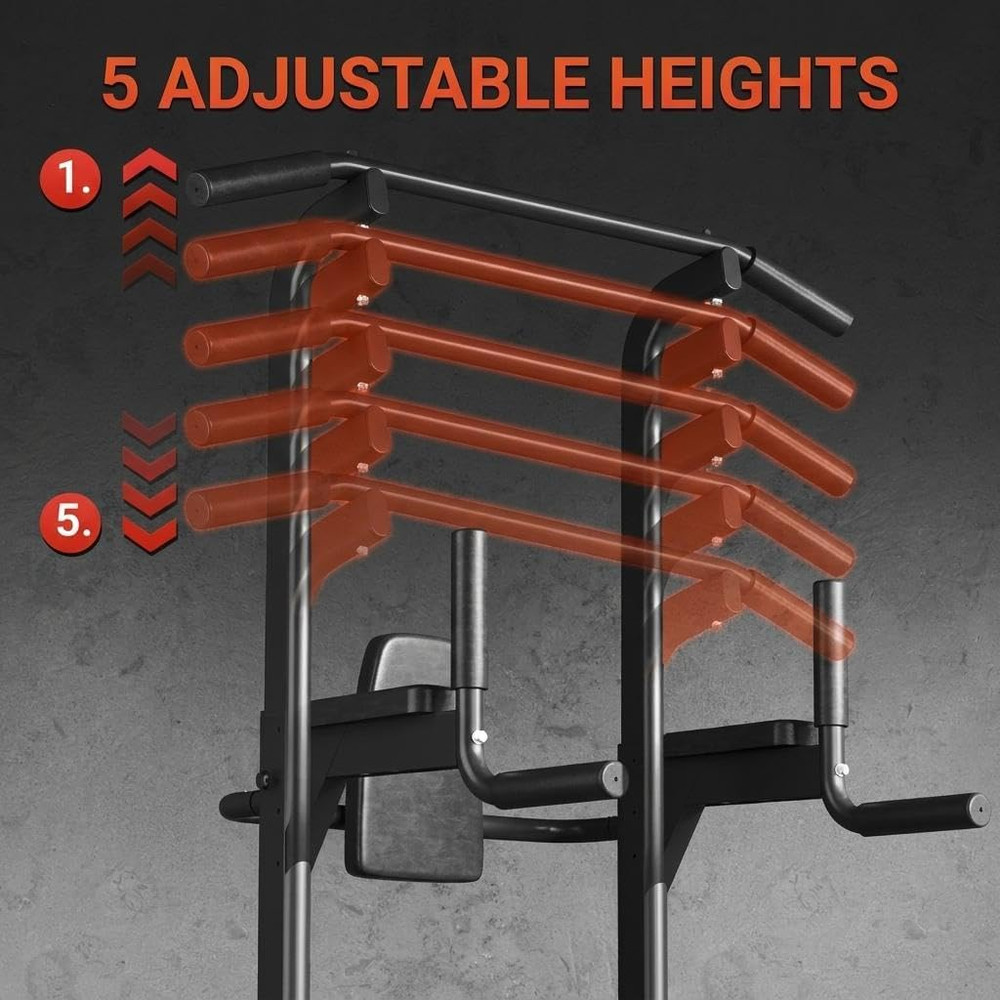 Power Tower, Heavy Duty Pull up Bar 450LB Capacity, Multi-Functional Dip Station