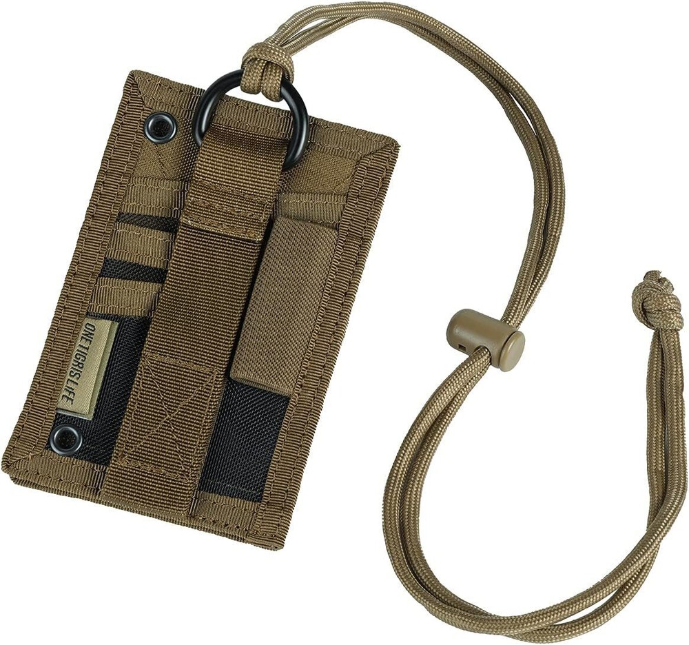 Tactical ID Card Holder Hook & Loop Patch Badge Holder Neck Lanyard Key Ring ...