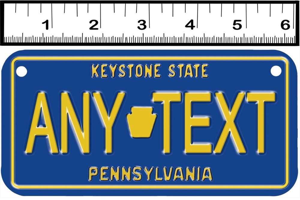 CUSTOM PERSONALIZED ALUMINUM 2 HOLE BICYCLE STATE LICENSE PLATE-PENNSYLVANIA 93
