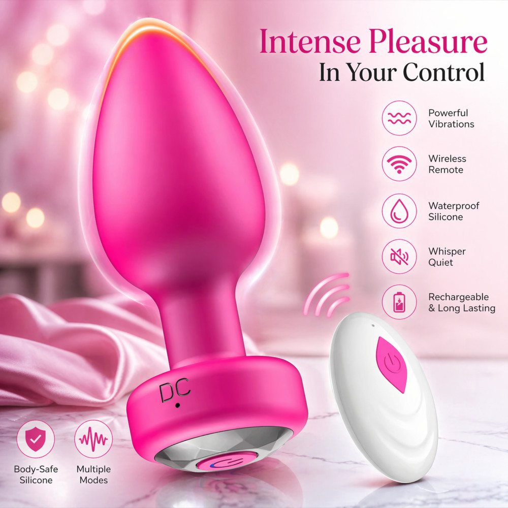 Remote Control Vibrating Butt Plug, Silicone Anal Plug Rechargeable Waterproof