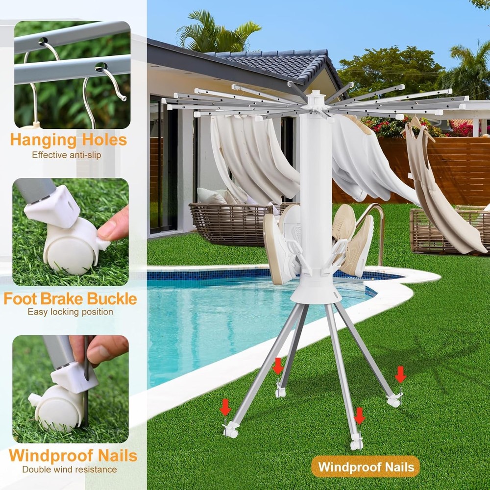 Foldable four-legged drying rack, outdoor portable drying rack