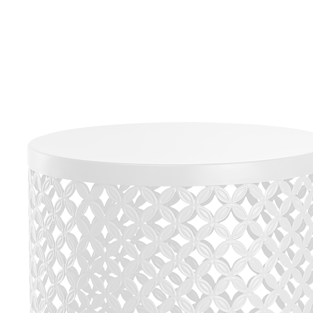 3pcs Outdoor Side Table Metal Frame Accent Table Modern Cylindrical End Table