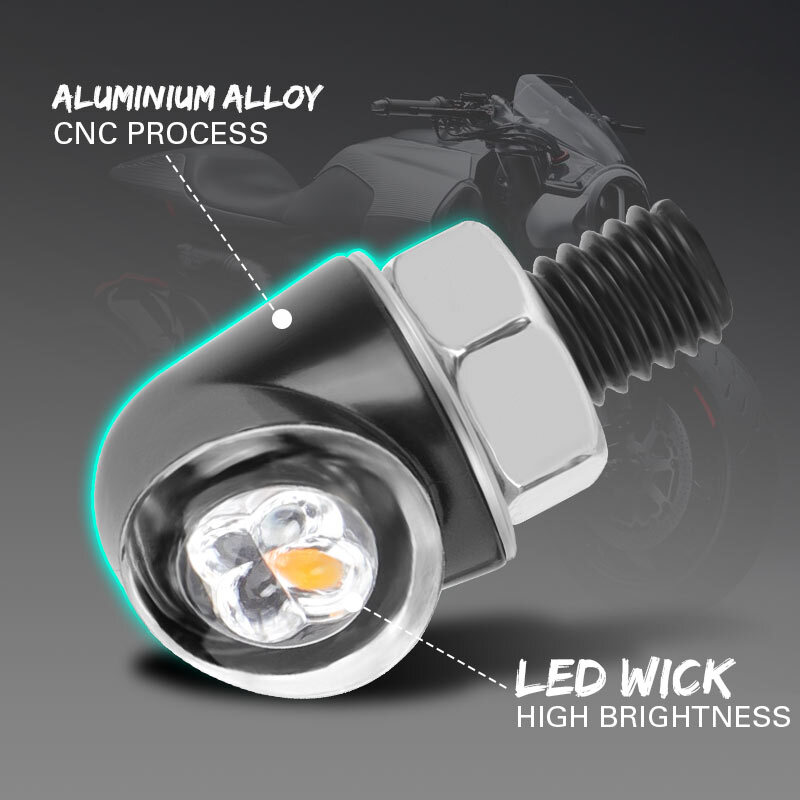 4pcs LED Mini Motorcycle Turn Signal Indicator Brake Light Running Lamp DRL 12V