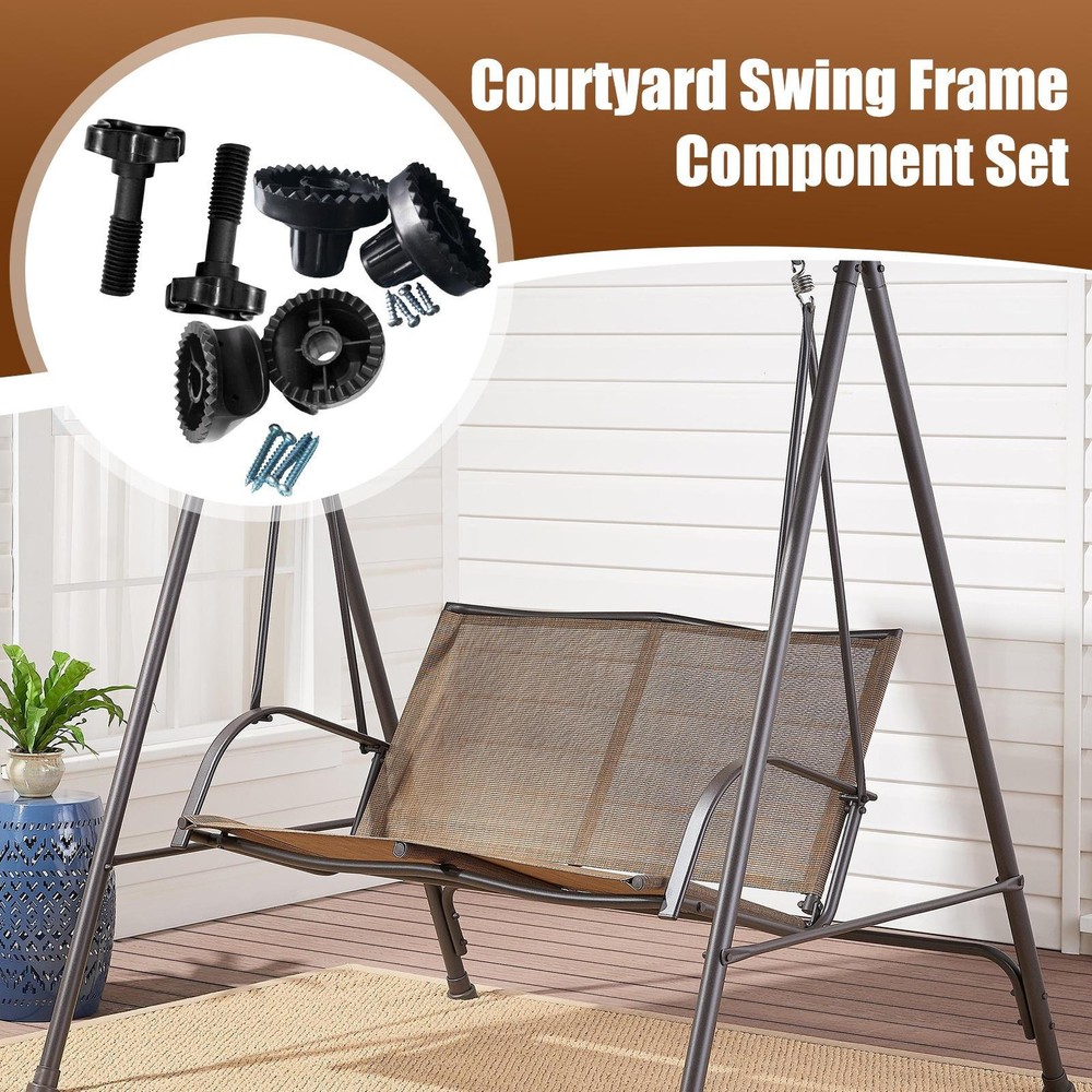 Outdoor Porch Swing Canopy Frame Replacement Courtyard Swing Frame Component Set