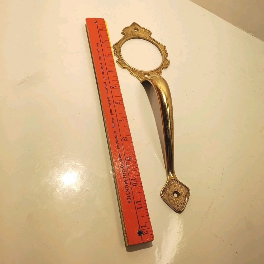 ANTIQUE Vintage BRASS Front Entry DOOR HANDLE Pull 11" Architecturally Beautiful