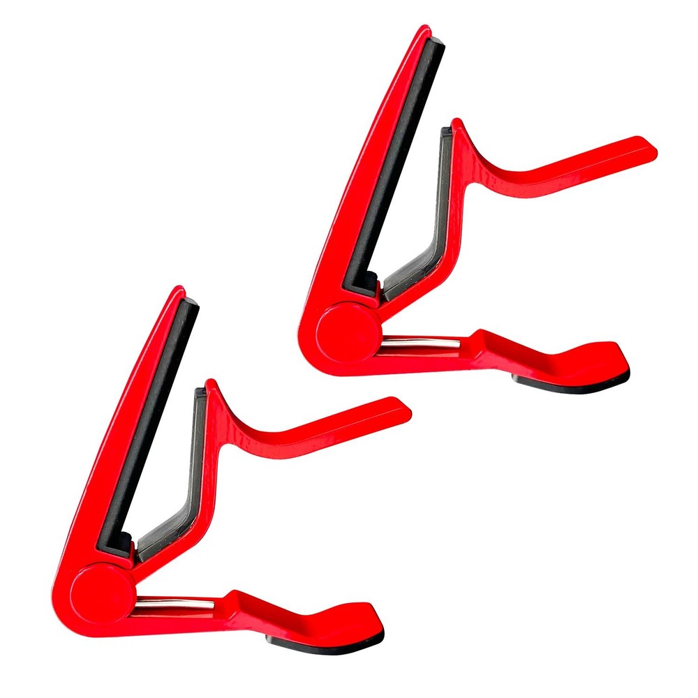 Capo Pair Guitar Clip 6 String Acoustic Electric Ukulele Red