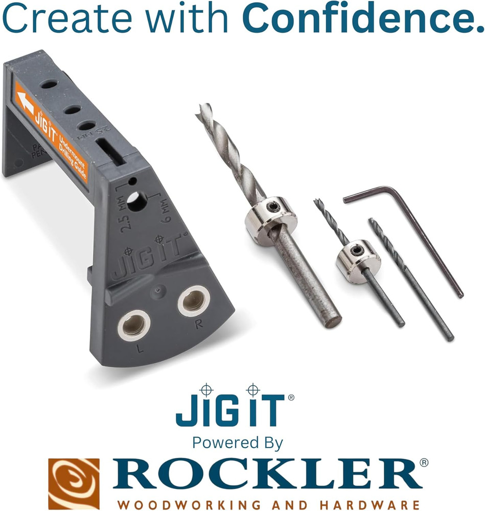 JIG IT Undermount Drilling Guide - Durable ABS Plastic Drill Angle Guide w/Steel