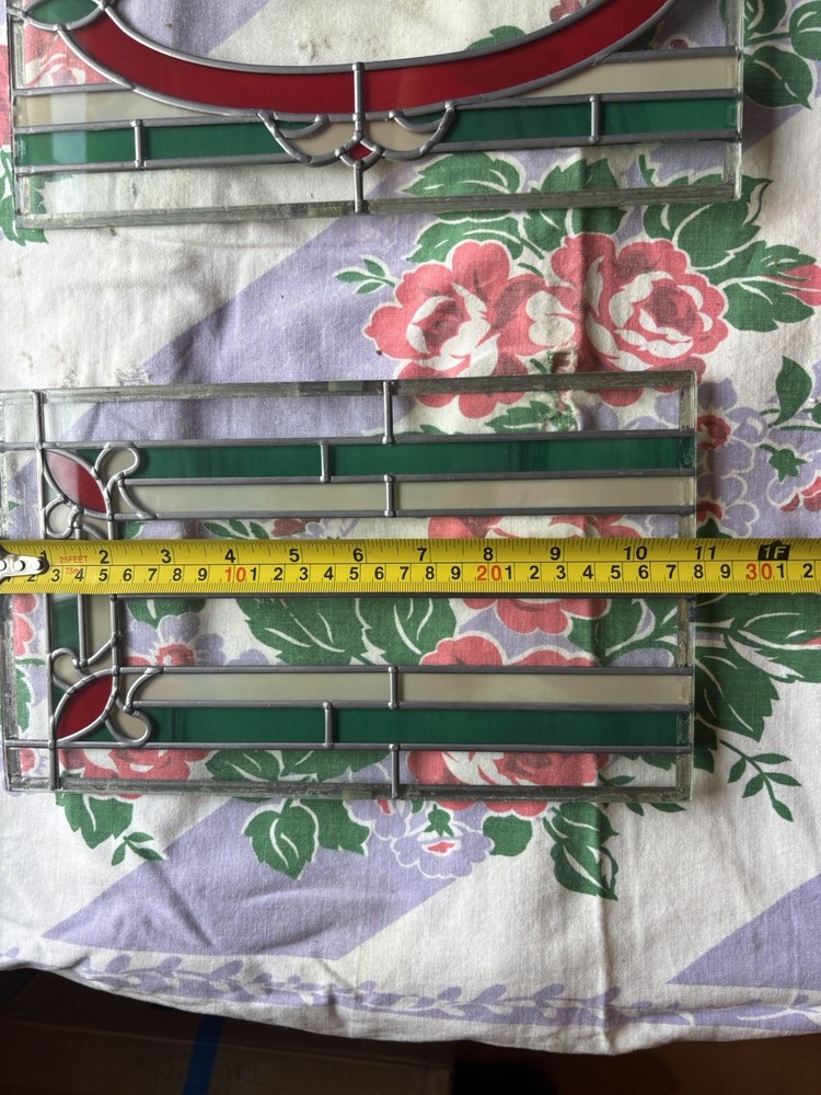 3 peace LARGE LEADED STAINED GLASS WINDOW set