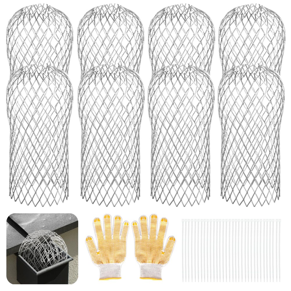 CAPHONT Gutter Guard 8 Pack, Downspout 3.5 Inch Adjustable 8 Pcs