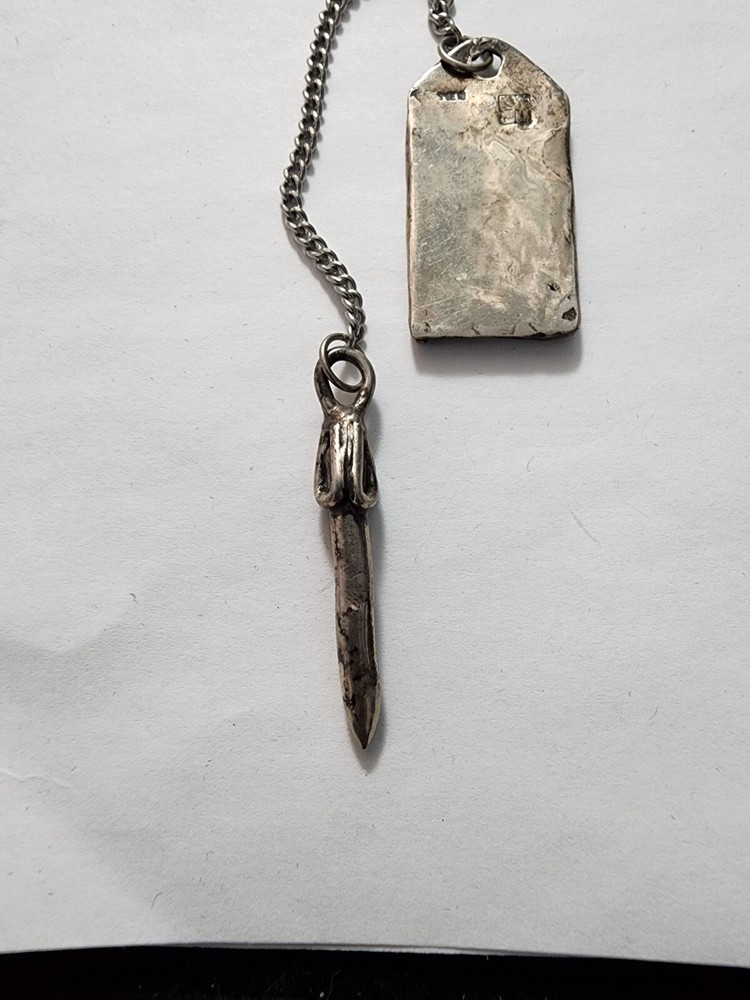 Handmade Sterling Silver Pendulum - Raised Labyrinth Design