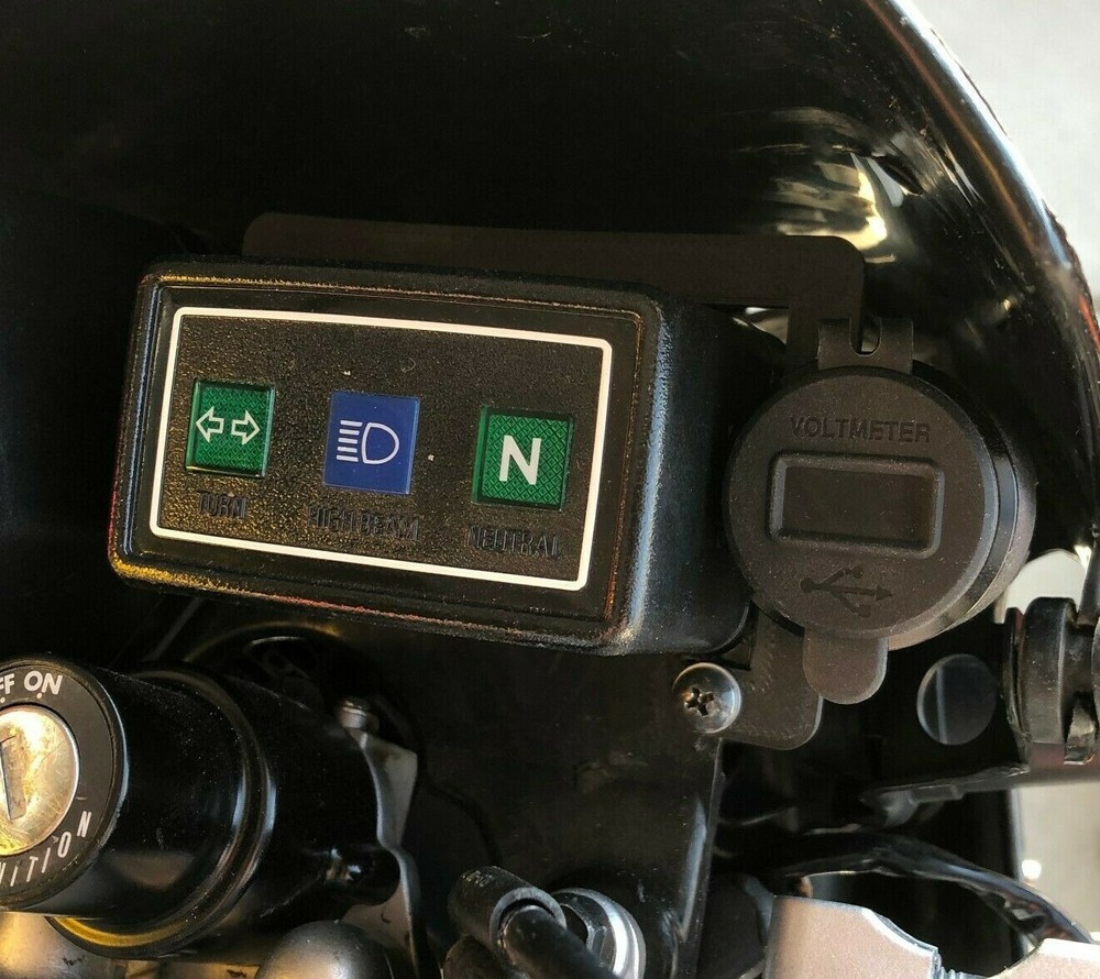 Yamaha TW200 12v USB / Voltmeter / Rocker Switch Mount Panel, 4 Sizes, No outlet
