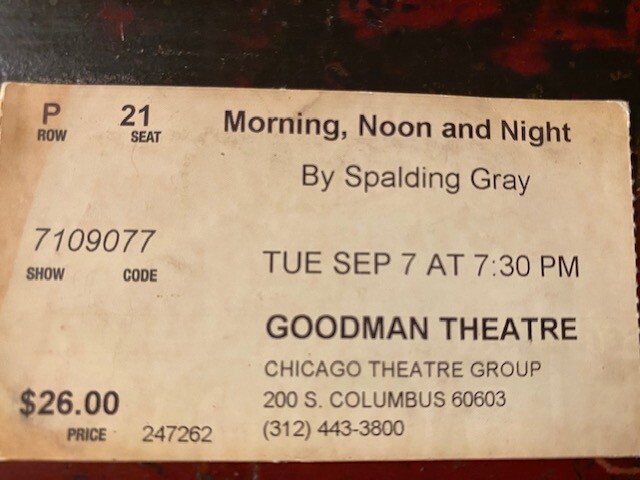 3 Spaulding Gray Performance Ticket Stubs