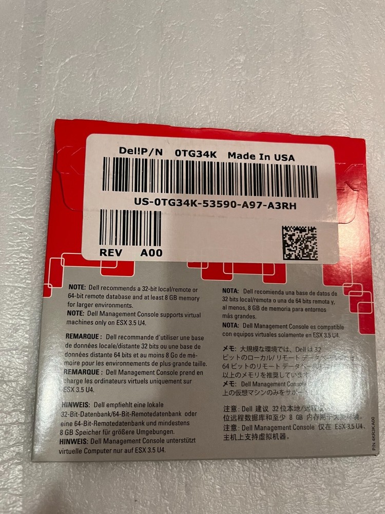 Sealed Dell Management Console CD-ROM, Version 1.10