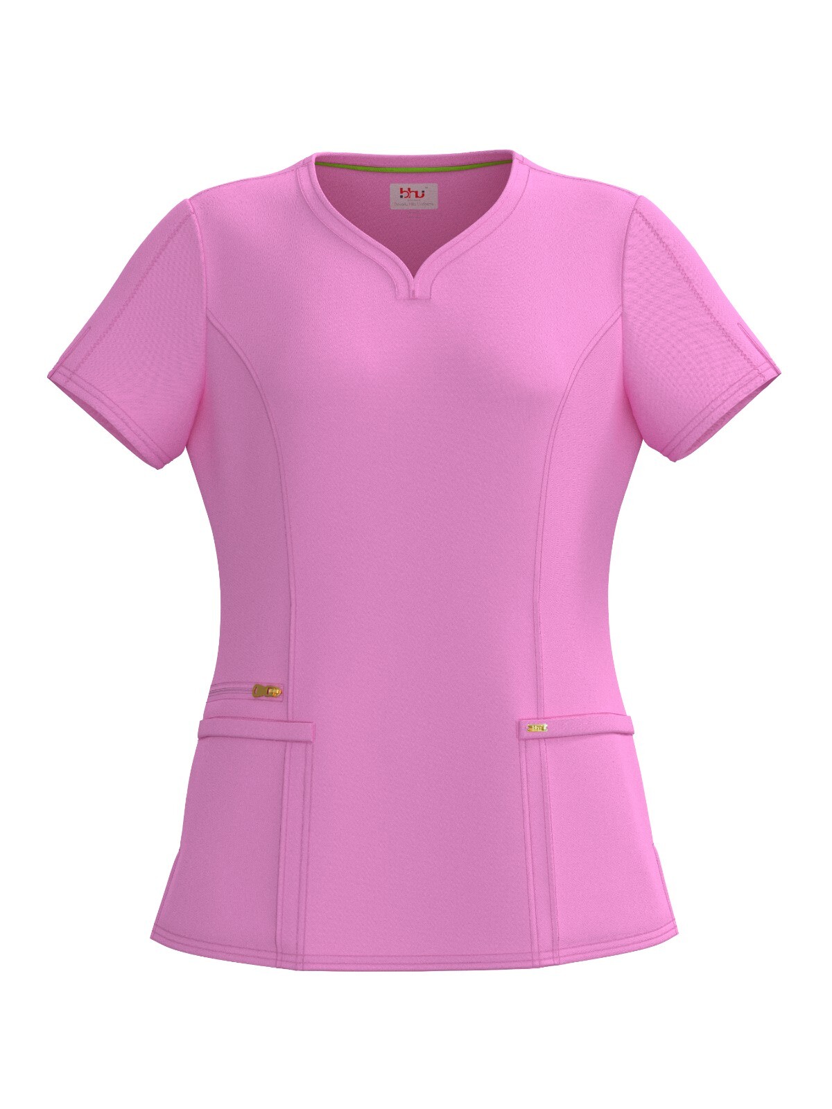 Women's 4 Way STRETCH Sweat Heart Neck Top with Zipper Cargo Scrub Pants