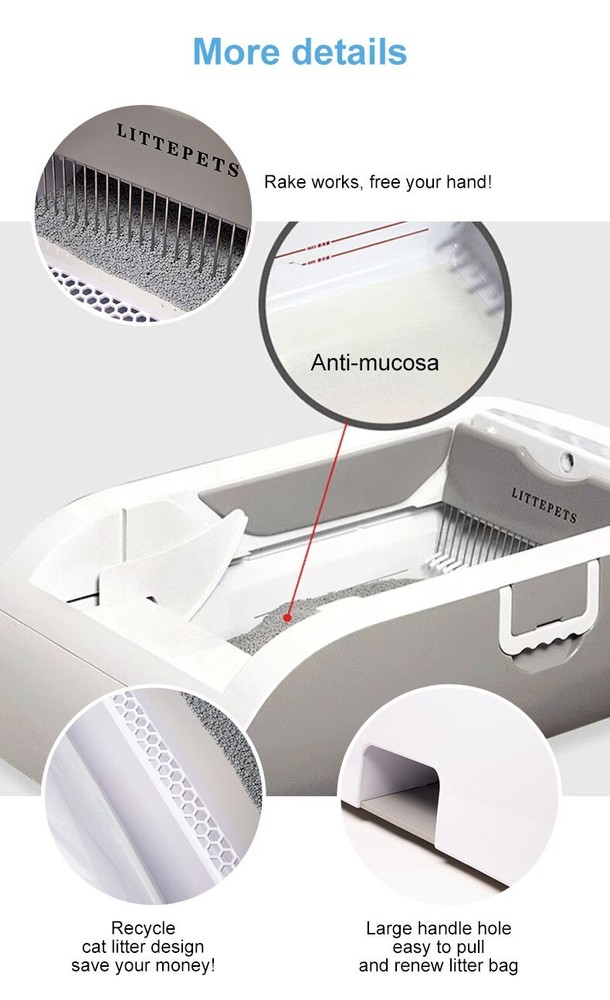 Automatic Self-Cleaning Cat Litter Box Deodoriser Battery Backup