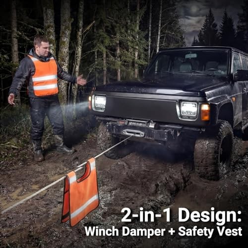 Tegeme 2 Pack Winch Damper Heavy Duty Vinyl Construction Winch Cable Damper