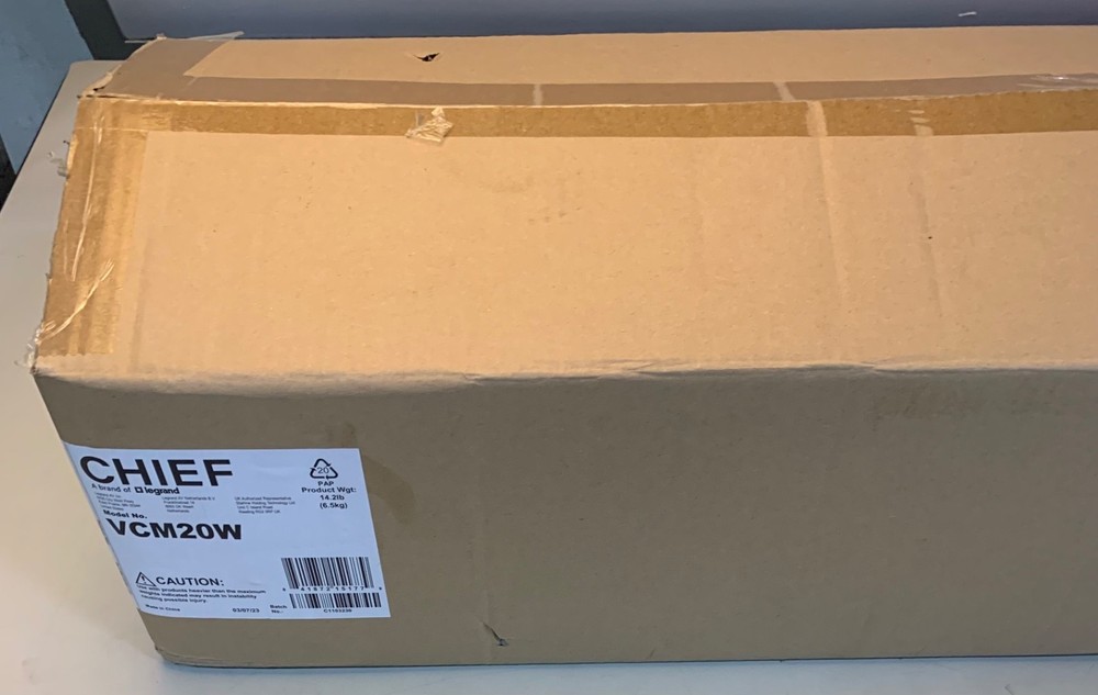 Chief VCM20W Heavy Duty Ceiling Projector Mount Bracket - (WHITE)