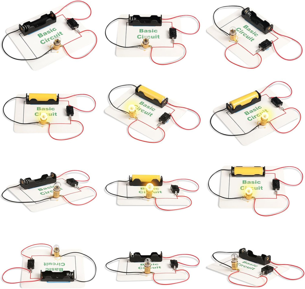12 Bulk Electric Circuit Kit for Kids Age 8-12, Basic Circuits Science Light Bul