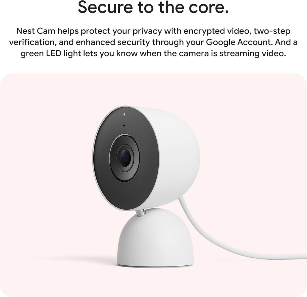 Google Nest Cam (3rd-Gen) Security Camera Snow Wired Night Vision 2-Way Audio