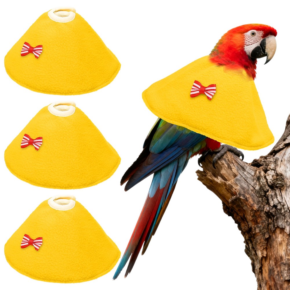 Bird Collars Bird Cone Collar Protective Cones (Yellow, L, 3 Pcs)