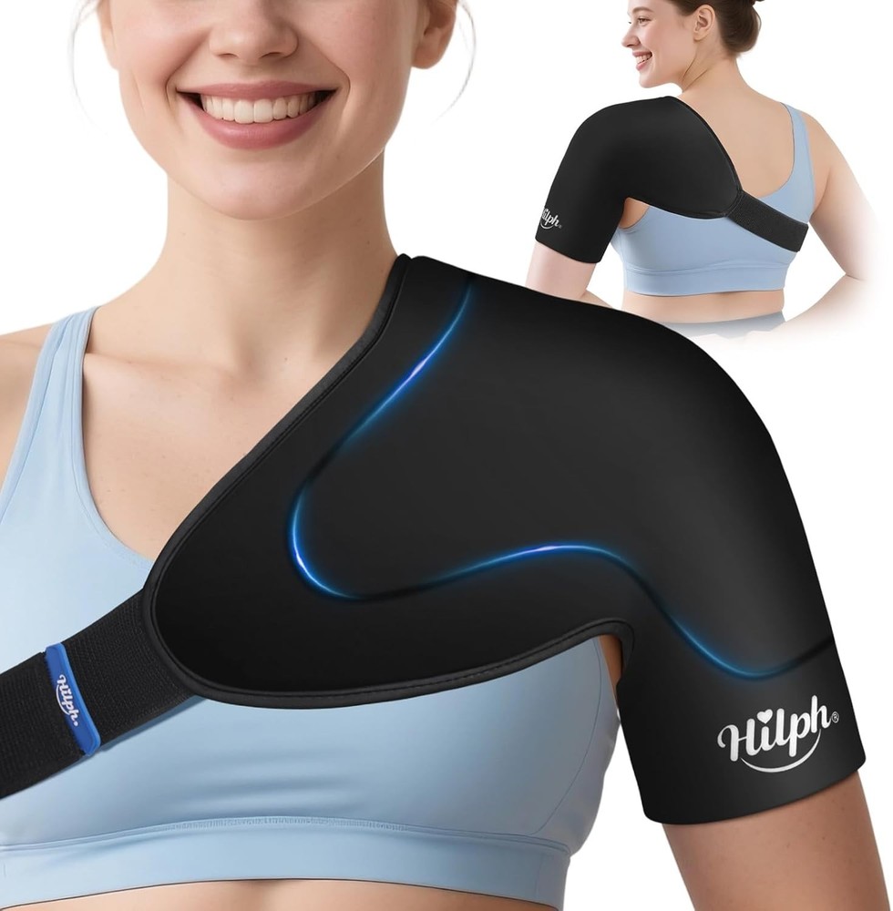 Shoulder Ice Pack Wrap for Rotator Cuff & Arm, Double-Layer Gel Shoulder Cold...