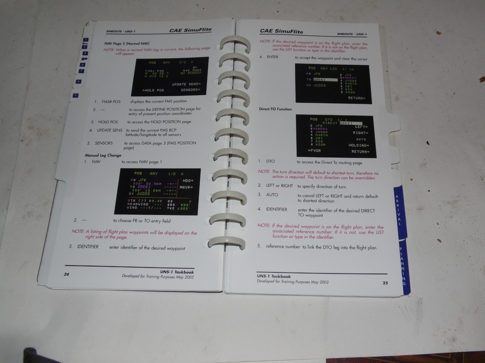 CAE UNS-1 FMS Taskbook Training Manual 2004