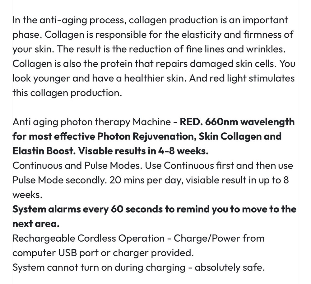 NORLANYA RED LED Light Photon Therapy Device-(NIB)