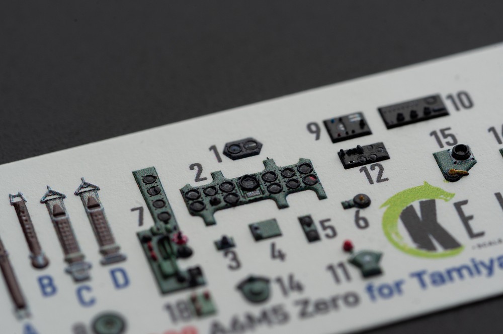 Kelik K72099 1:72 A6M5 Zero - interior 3D decals for Tamiya kit
